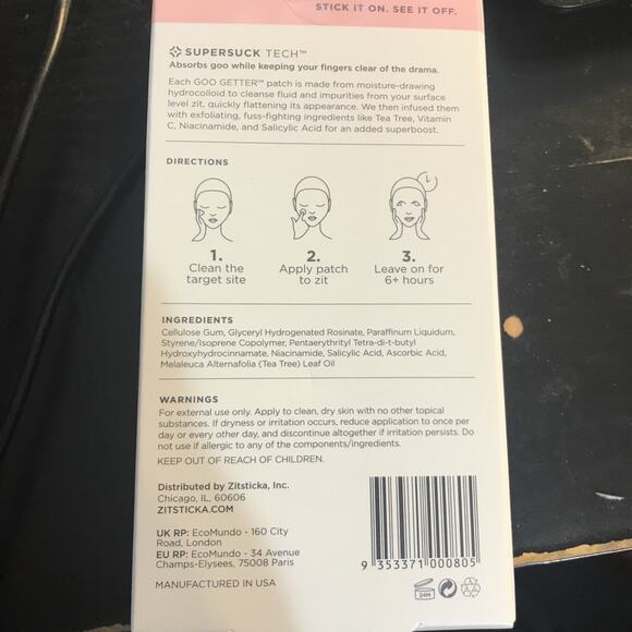 ZITSTICKA Goo Getter Clarifying Blemish Patches W Hydrocolloid 18ct Ex 03/23/27 - Picture 2 of 4